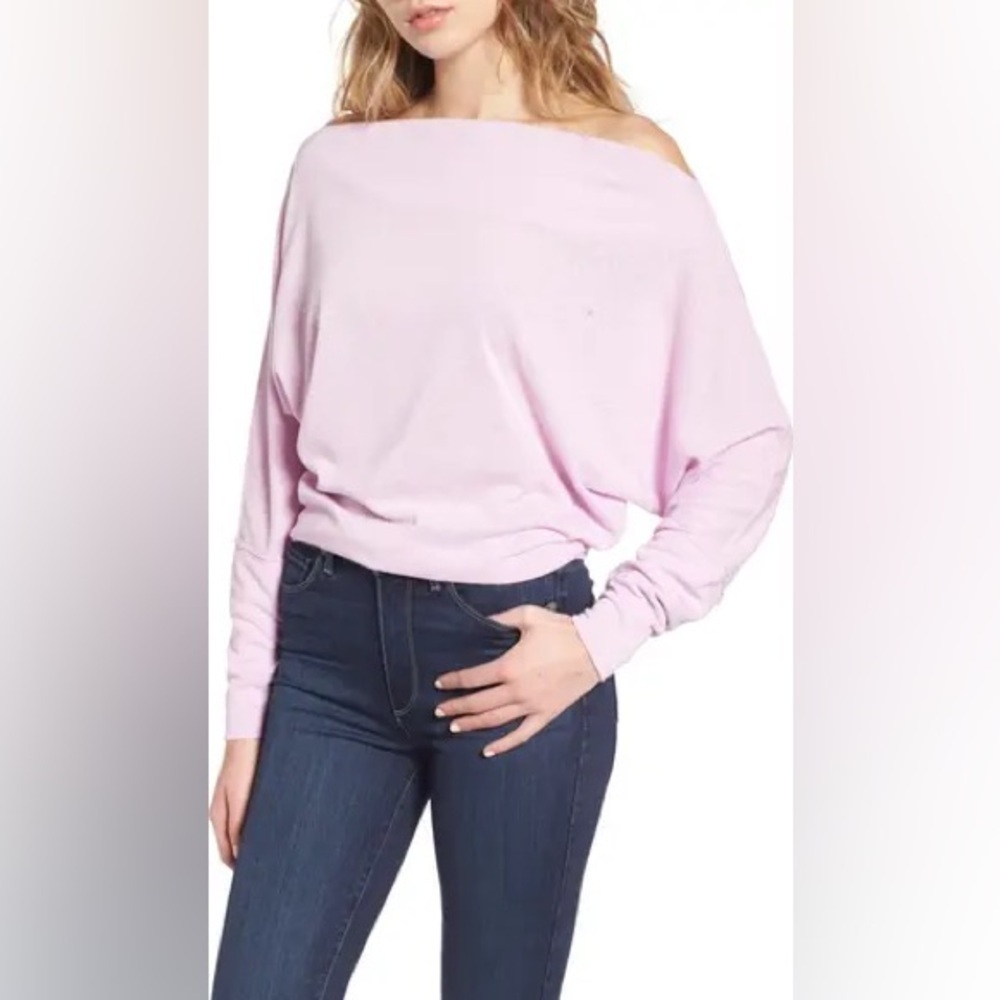 Free People - We The Free Valencia Off The Shoulder Lilac Long Sleeve Blouse XS